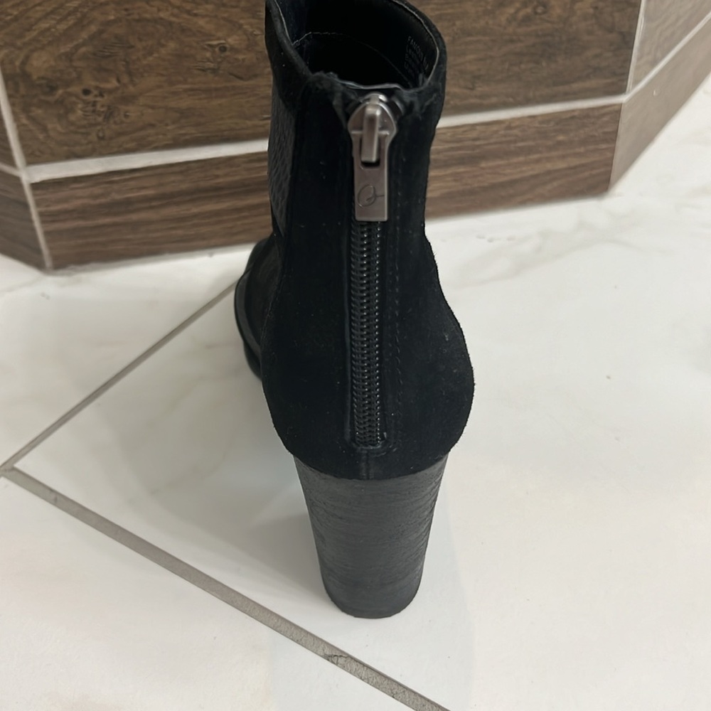 Reba Size 8 Black Booties With Open Toe - image 5